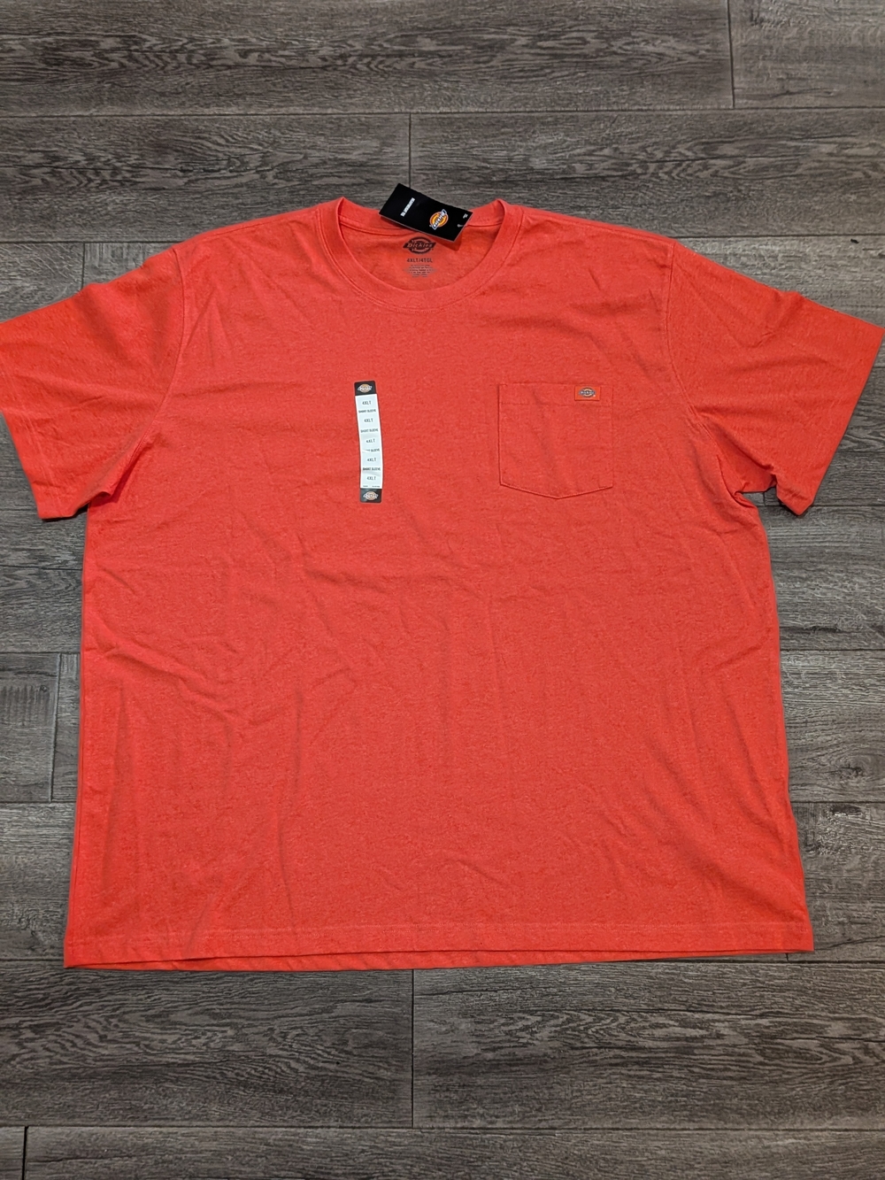 NWT Dickies Heavyweight Short Sleeve Pocket T-Shirt 4XLT Big & Tall Orange Coral